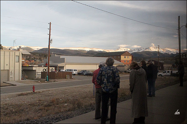 Passengers taking a smoking break at (Fraser) Winter Park.