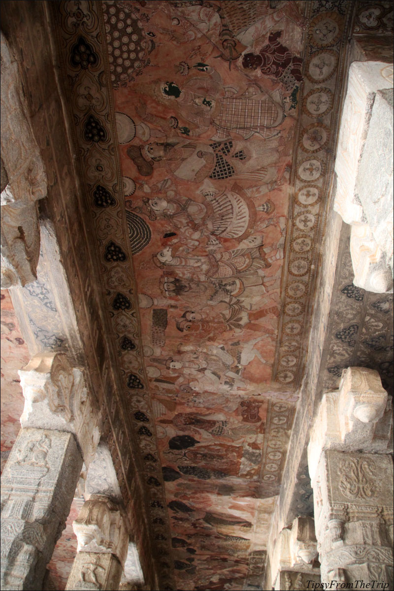 Ancient Indian murals at Lepakshi.