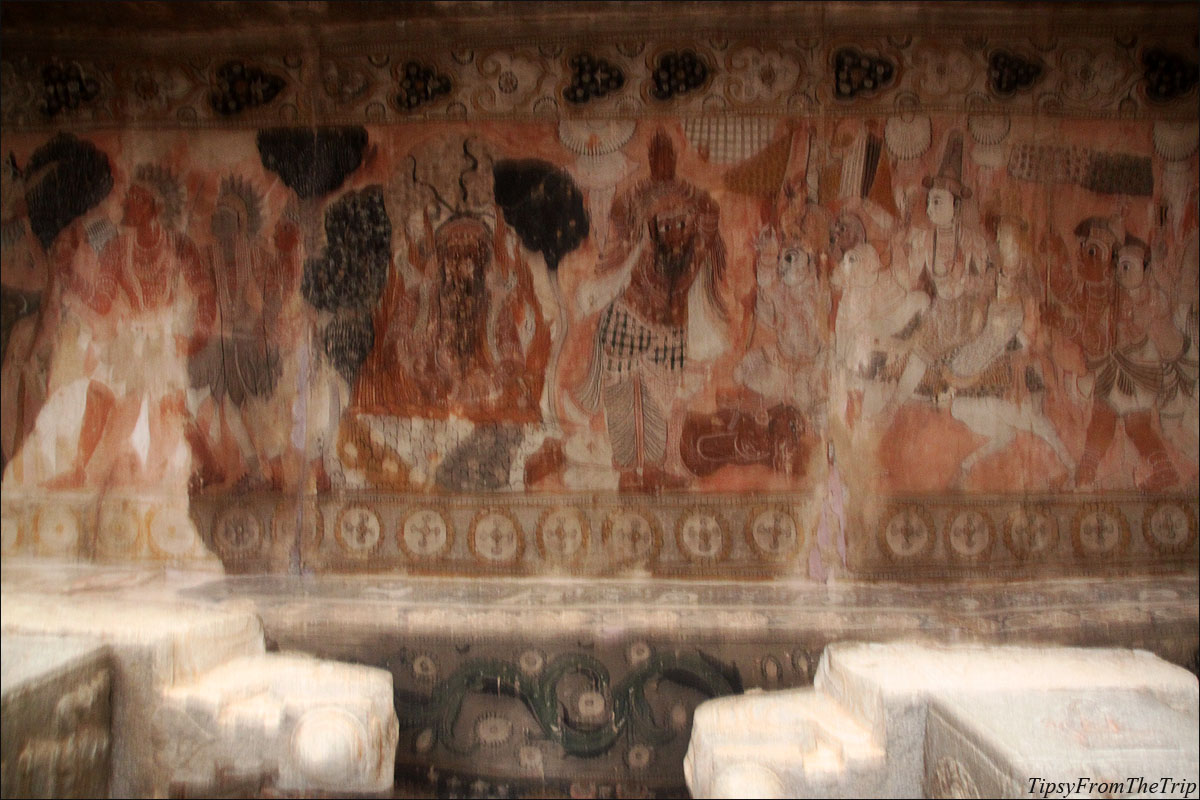 An ancient Indian mural at Lepakshi, 