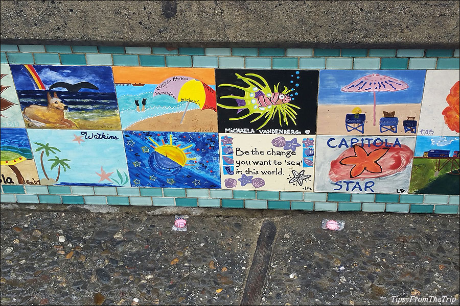 Tile art on seawall, Capitola, CA