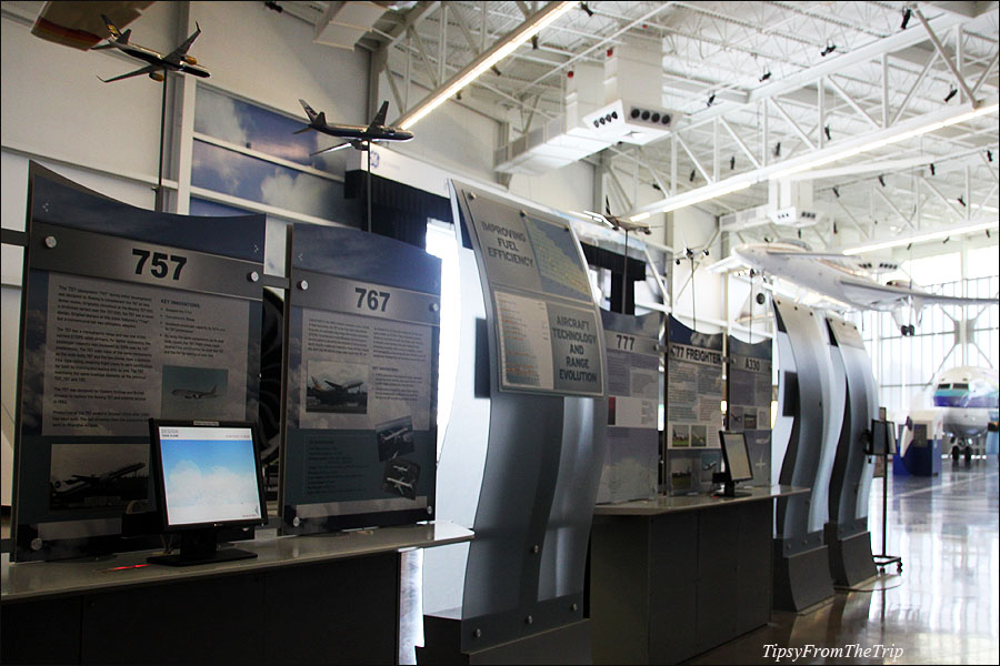 Boeing information boards at Future of Flight Aviation Center, WA