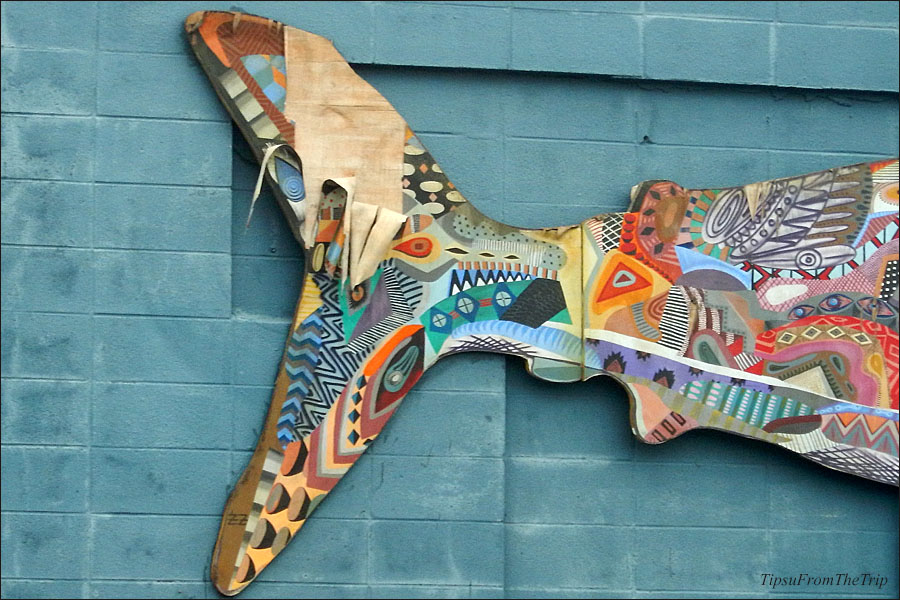 The tail of the fish-shaped mural, Mill Valley, CA