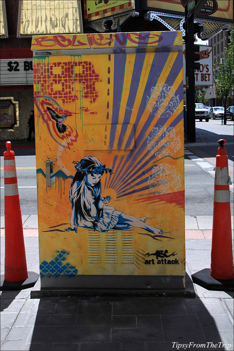 Bryce Chisholm utility box mural, Reno