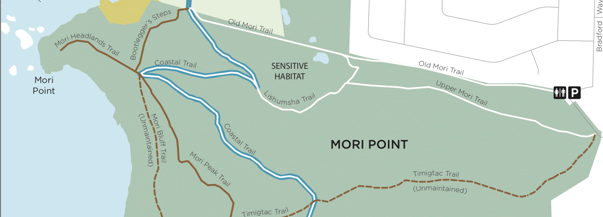 trails near Mori Point 