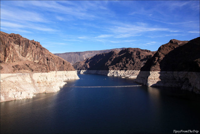 Another shot of Black Canyon and Colorado River over which the Hoover ...