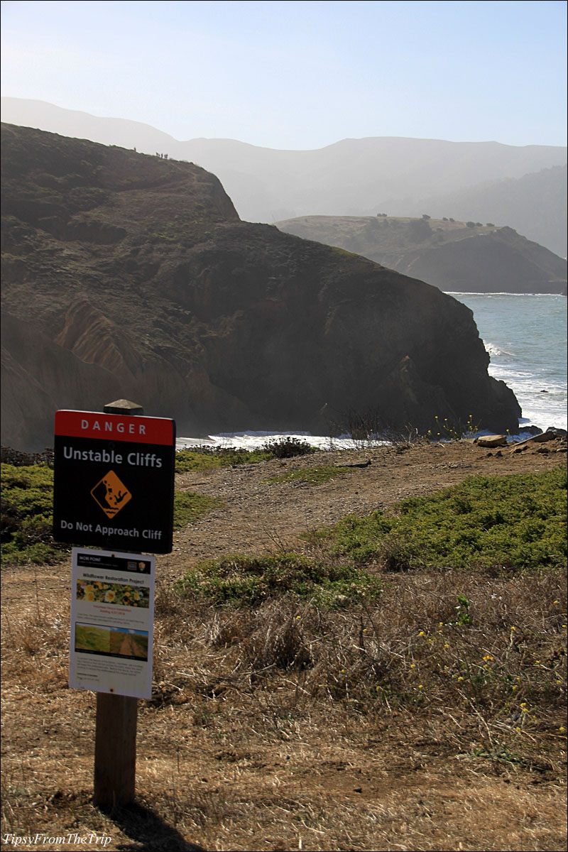 Warning sign near Mori Point