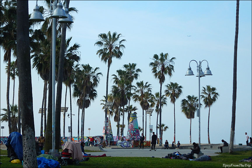 Homeless people at Venice Beach.