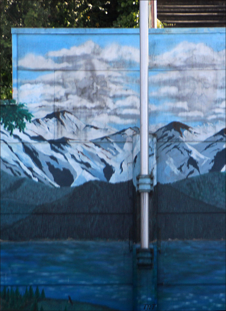 Olympic Mountains mural 