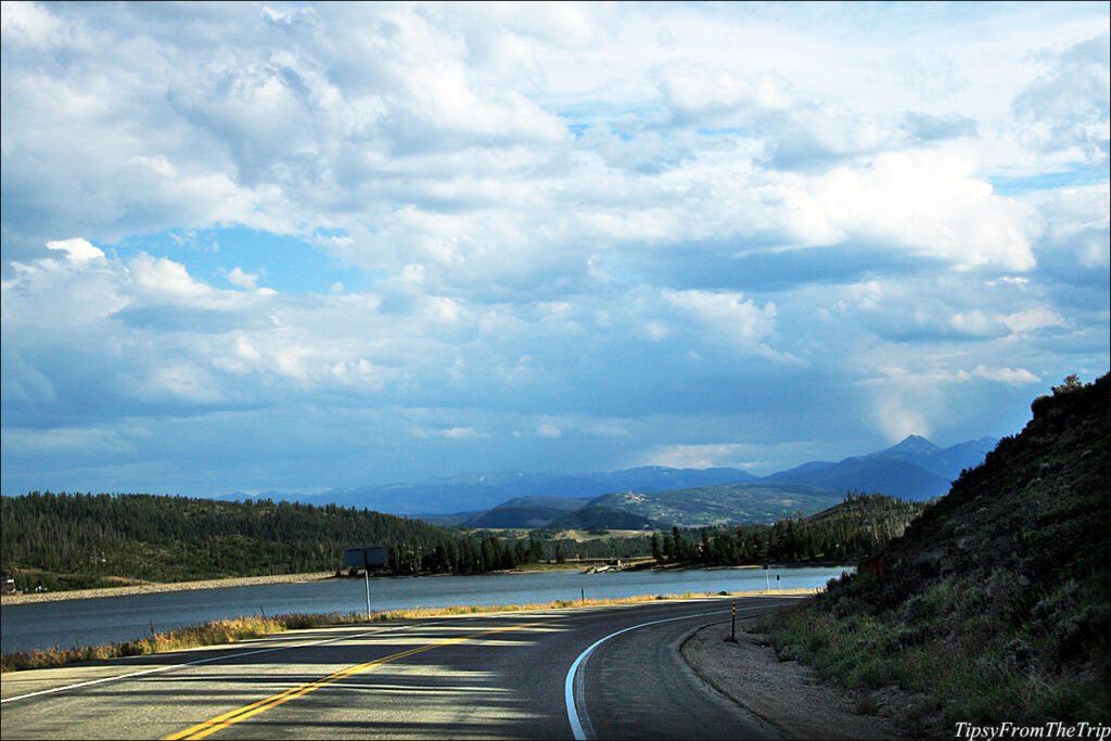 US 34, Colorado -- Grand Lake, Shadow Mountain Lake, Granby Lake.