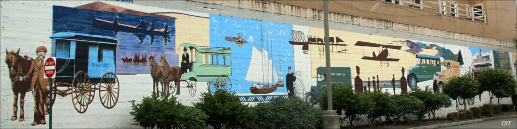 Mural: History of Transportation in Grays Harbor, Aberdeen,WA