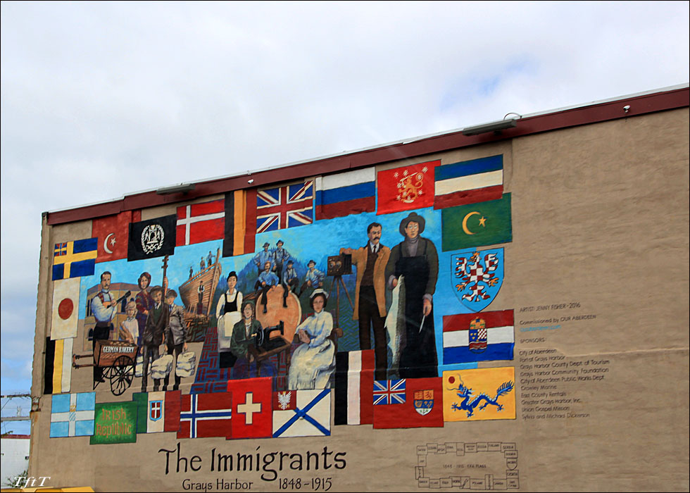 The Immigrants - A mural in Aberdeen, WA.