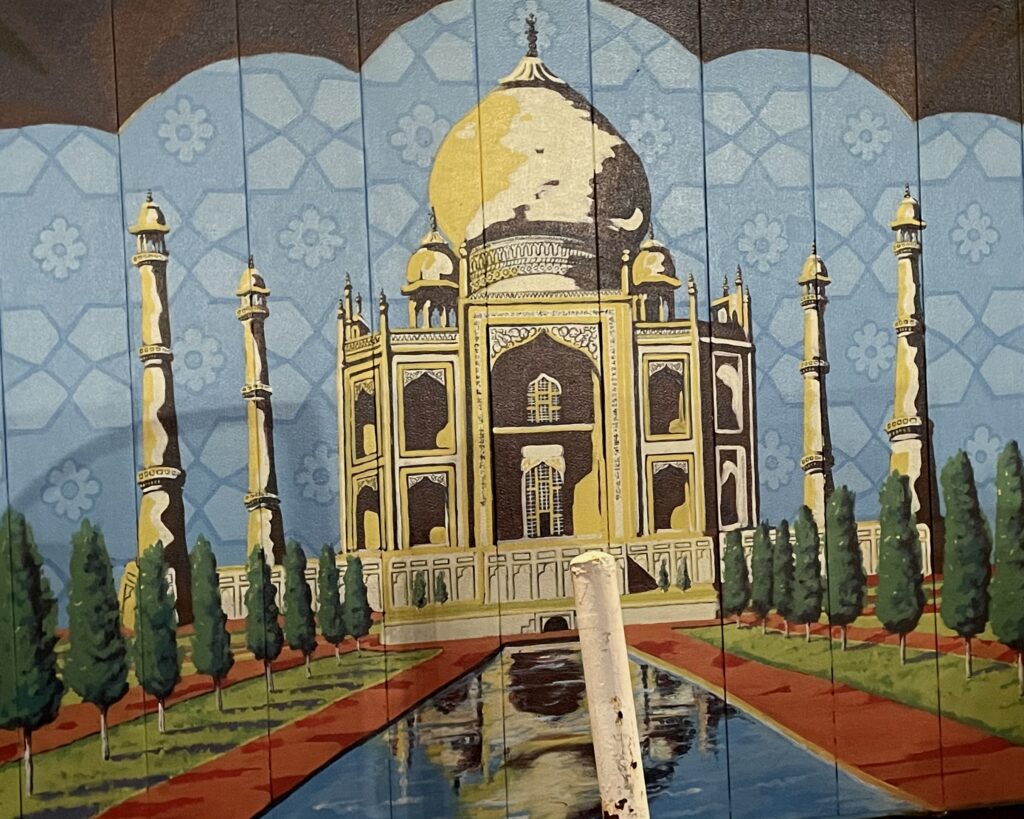 Taj Mahal in a mural 