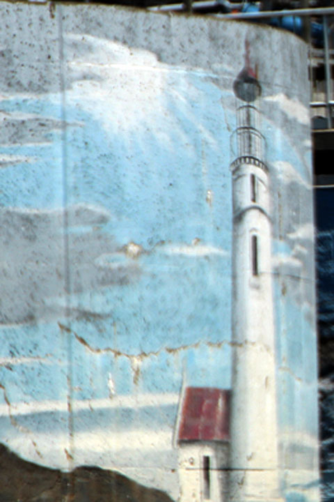 Lighthouse in a  Mural in Coastal Oregon